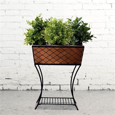 36 planter box with metal corners|36 inch wide outdoor planters.